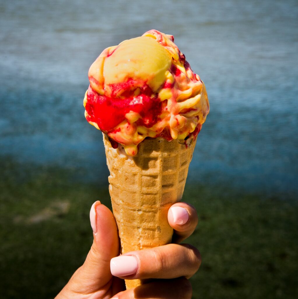 Gelado da gelataria Bianco Amora, Seixal